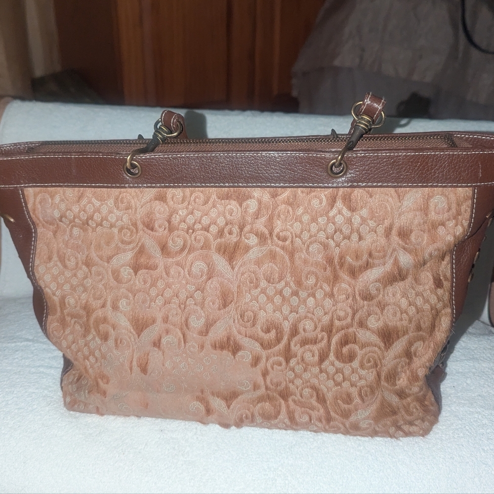 Isabella Fiore Brown Tote Bag with Vintage-Inspired Design Y2K - Picture 2 of 11